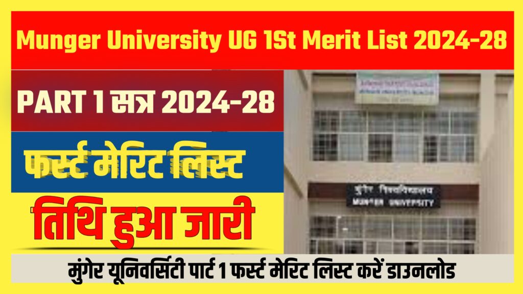 Munger University UG 1St Merit List 2024-28